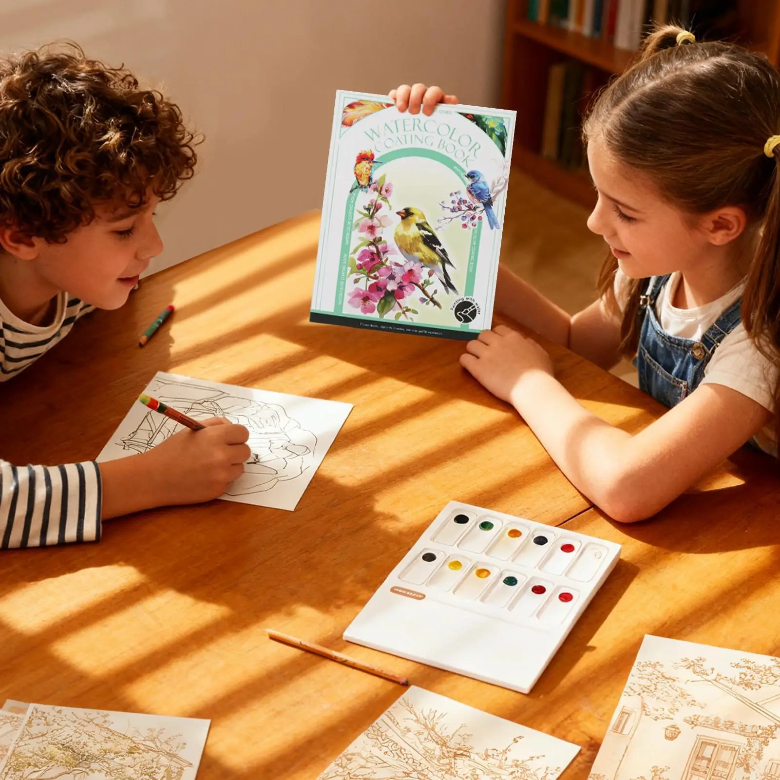 كتاب تلوين مائي 3 أضعاف محمول احترافي رسم مائي كتاب رسم للكبار للمبتدئين الفنانين السفر المدرسي المنزلي