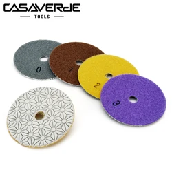 Casaverde DC-FW3PP02 D100mm flexible wet polishing diamond 3 step polishing pads for stone