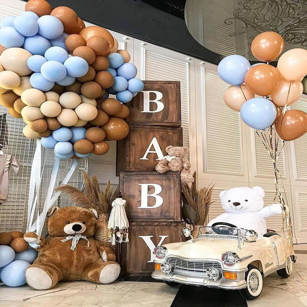 Globos de helio de látex para fiestas de cumpleaños, 10/20/30 piezas, Retro, verde, piel marrón, arena, blanco, boda, graduación, Baby Shower,