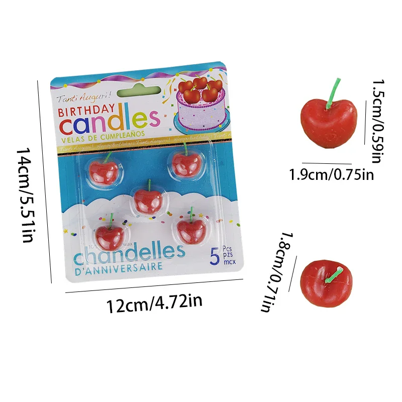 DIY Cherry Birthday Cake Candles For Party Decoration Love Little Cherry Cake Decoration Creative Children\'s Cartoon Candle