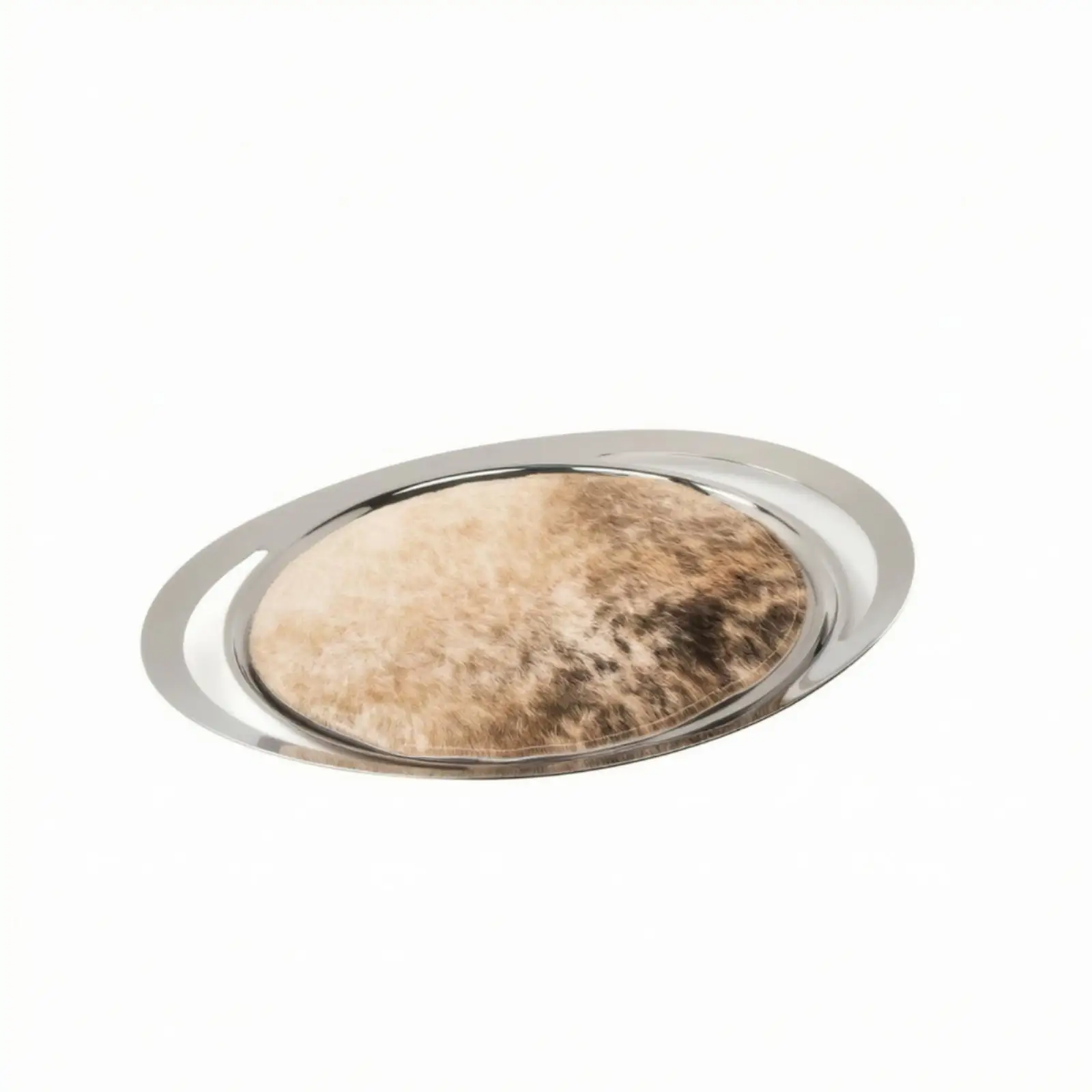 Oval Tray with Handles Polished Oval Serving Tray Long-Lasting for Tea Service