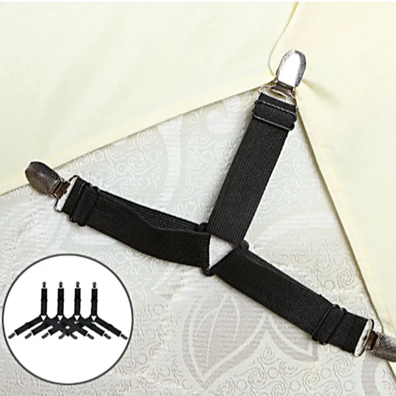 4Pcs/Set Elastic Bed Sheet Grippers Belt Fastener Bed Sheet Mattress Cover Blankets Quilt Holder Sofa Covers Organize Gadgets