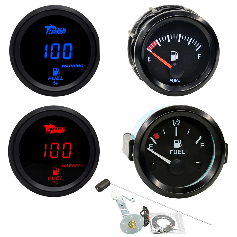 2 Inch Car Digital LED Fuel Gauge Automobile Instrument Accessory Oil Float Vehicle Parts Meter