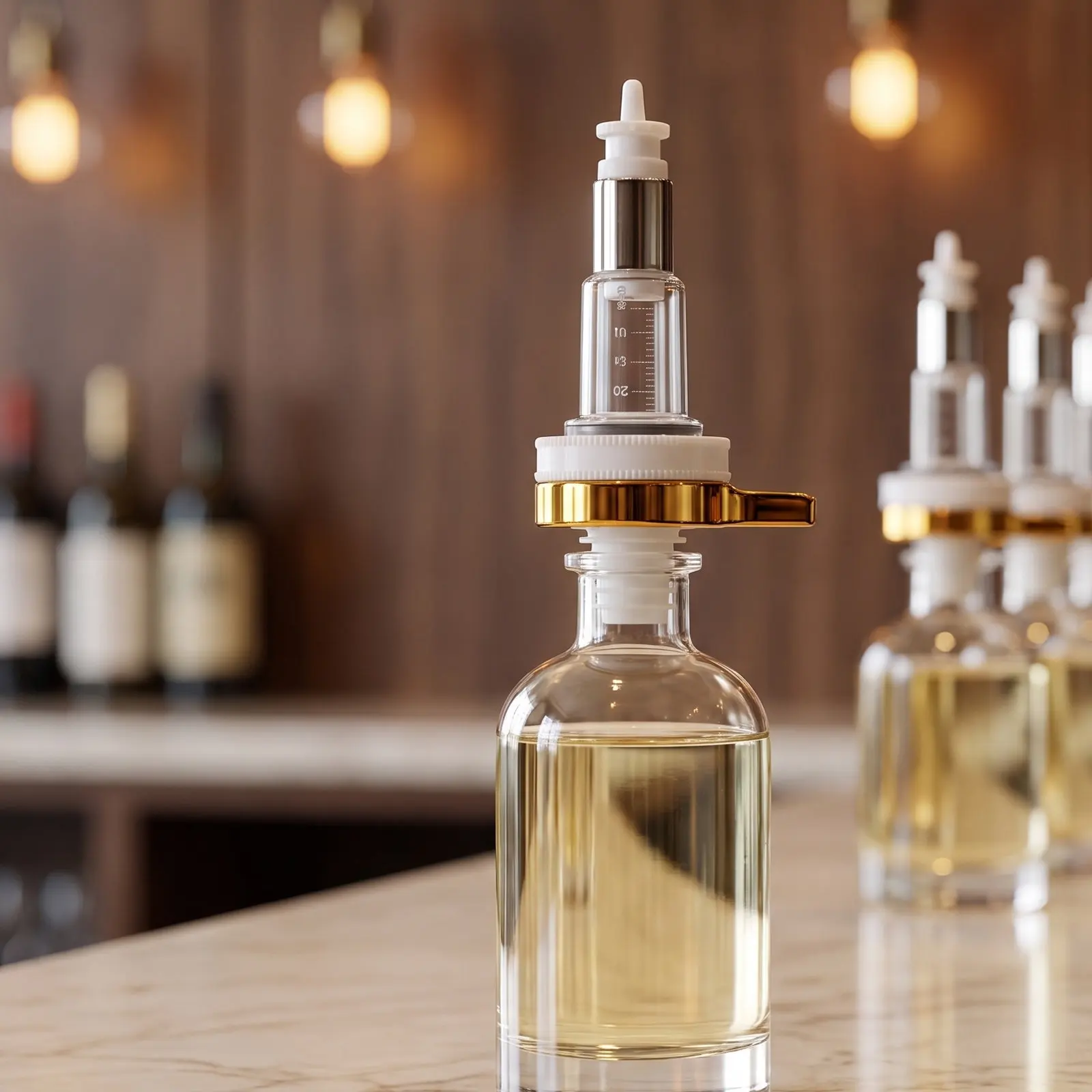 Perfume Dispenser Pump Head Transparent Plastic Scale Precise Dosing Perfume Sample Filling Display Stand Accessory