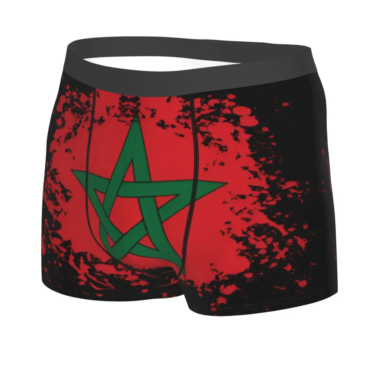 Custom Marokko Morocco Flag Underwear Men Stretch Moroccan Boxer Briefs