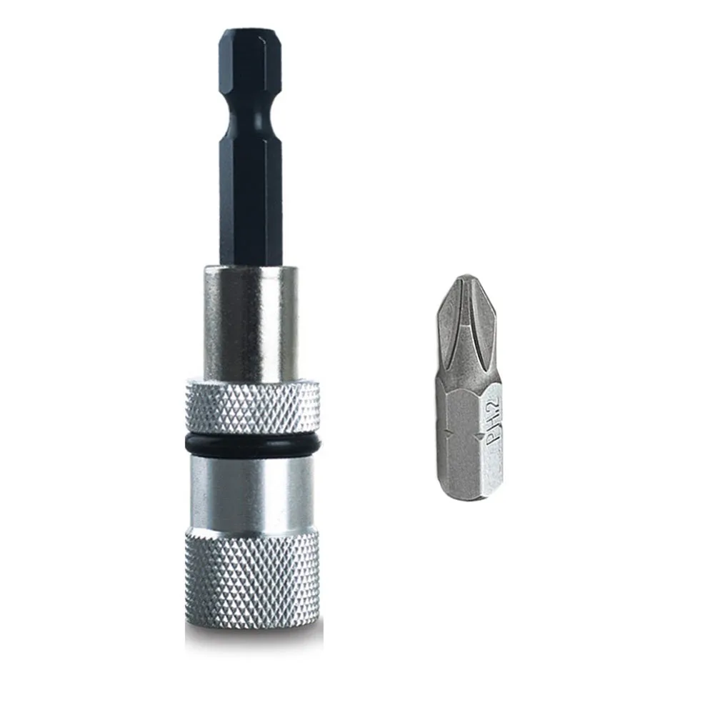 Haste de conexão magnética de haste hexagonal, compatibilidade de 1/4 polegadas, profundidade ajustável, captação conveniente, adaptador de haste hexagonal de 1/4 polegadas