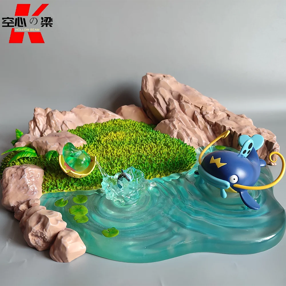 [1/20 Scale World] Totodile Croconaw Feraligatr/Buizel Floatzel/Barboach Whiscash Ecological Scene Toy Figure Decoration