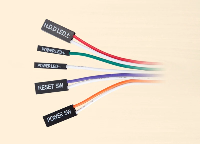 Computer Switch Power Supply on/off Reset HDD Push Round big Button Switch with 160cm Cable Bracket For Desktop PC Computer Host