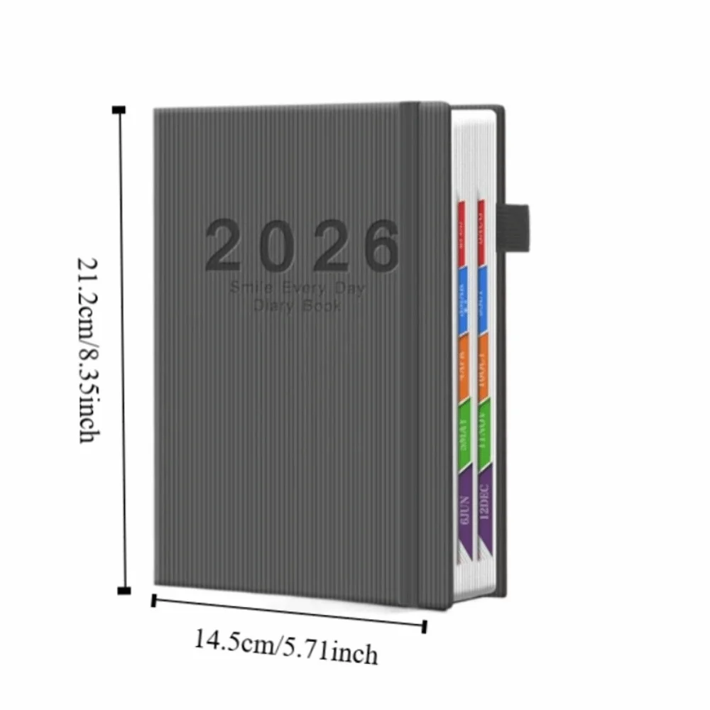 New A5 2026 Agenda Book Pen Loop Efficiency Manual Daily Planner Time Management Elastic Bond Calendar Book Students
