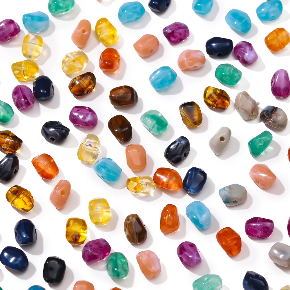 

20Pcs/lot 6x9mm Imitation Stone Spacer Loose Acrylic Beads For Jewelry Making DIY Charms Bracelets Accessories