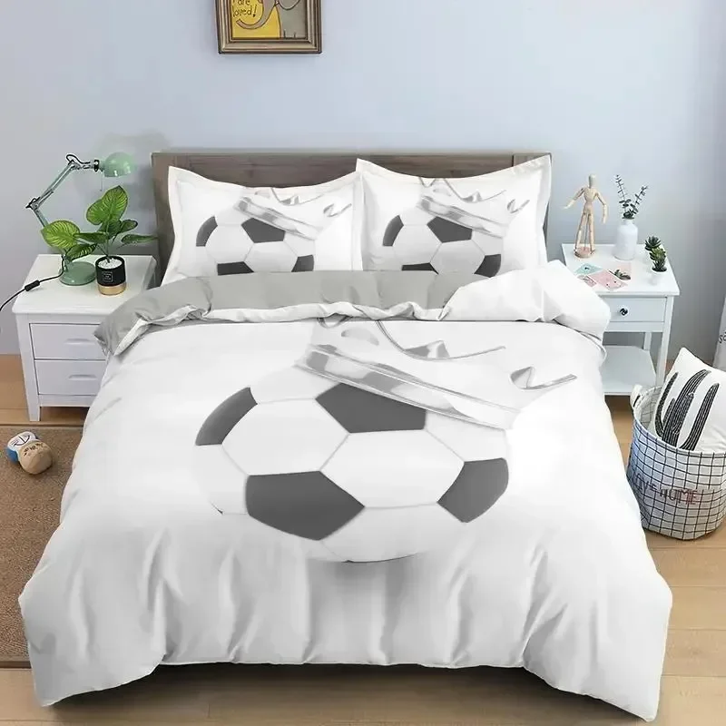 3D Football Bedding Set Soccer Comfortable Duvet Quilt Cover Pillowcase Bedding Set Children Bedroom Decoration Home Textile