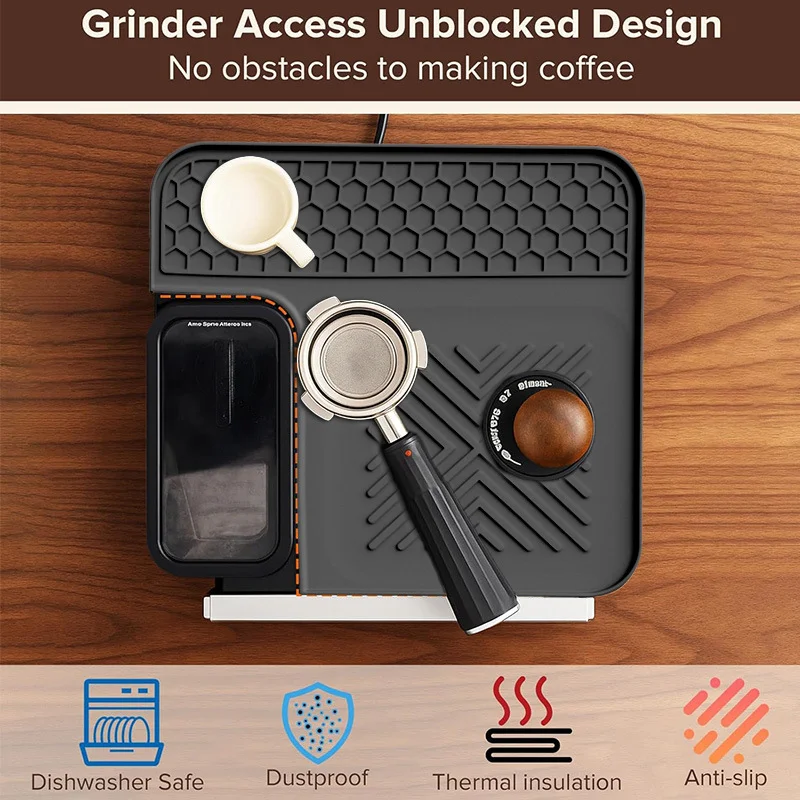 Silicone Coffee Machine Top Cover Mat,Espresso Tamper Mat for Workstation,Non-Slip Drip Tray Pad,Scratch-Proof Barista Accessory