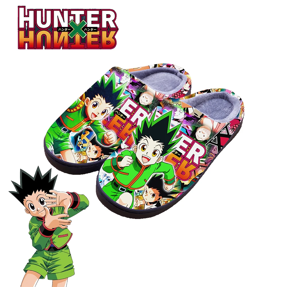 HUNTER×HUNTER Winter Warm Slipeers for Men Women Kids Anime GON·FREECSS Cosplay Indoor Cartoon Slippers