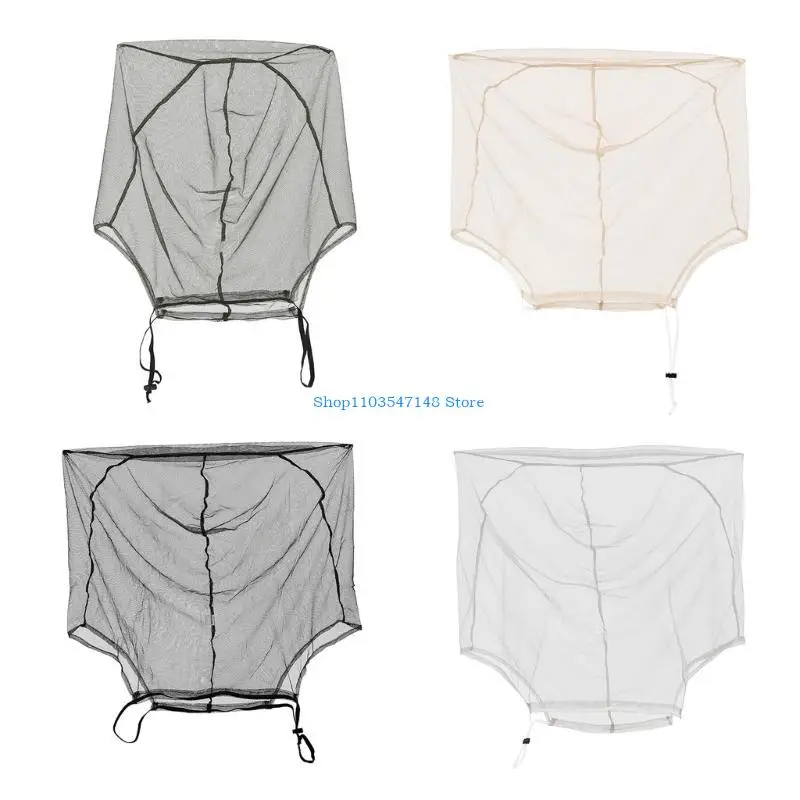 P88B Fishing Insect Net Hat for Adult Teens Quick Drying Foldable Head Mesh Hot Day Sunproof Mesh Head Cover Face Shield
