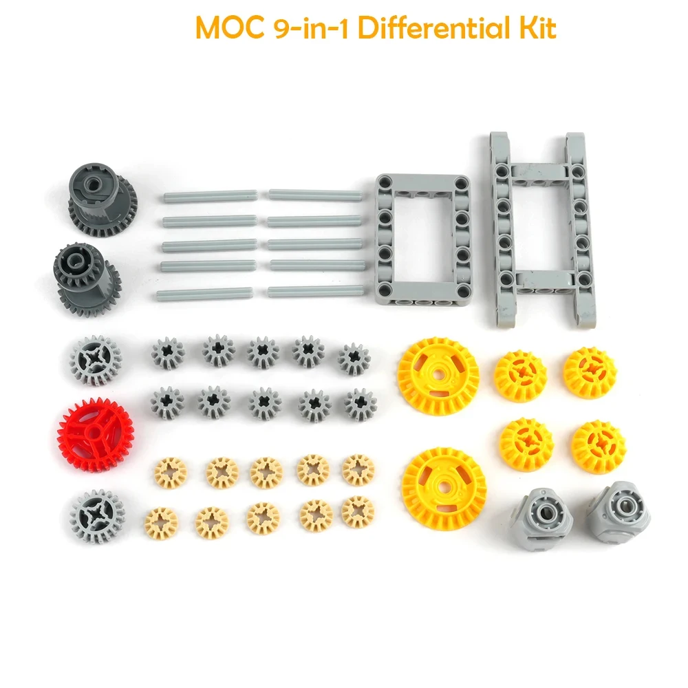 45 pièces MOC ensemble d'engrenages différentiels polyvalents Compatible avec les blocs de construction legoeds 45 pièces pièces techniques cadre engrenages axe d'arbre