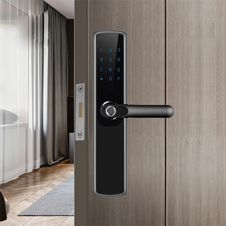 One Handle Indoor Wooden Door Fingerprint Lock Home Password Smart Door Lock Anti-Theft Electronic Lock
