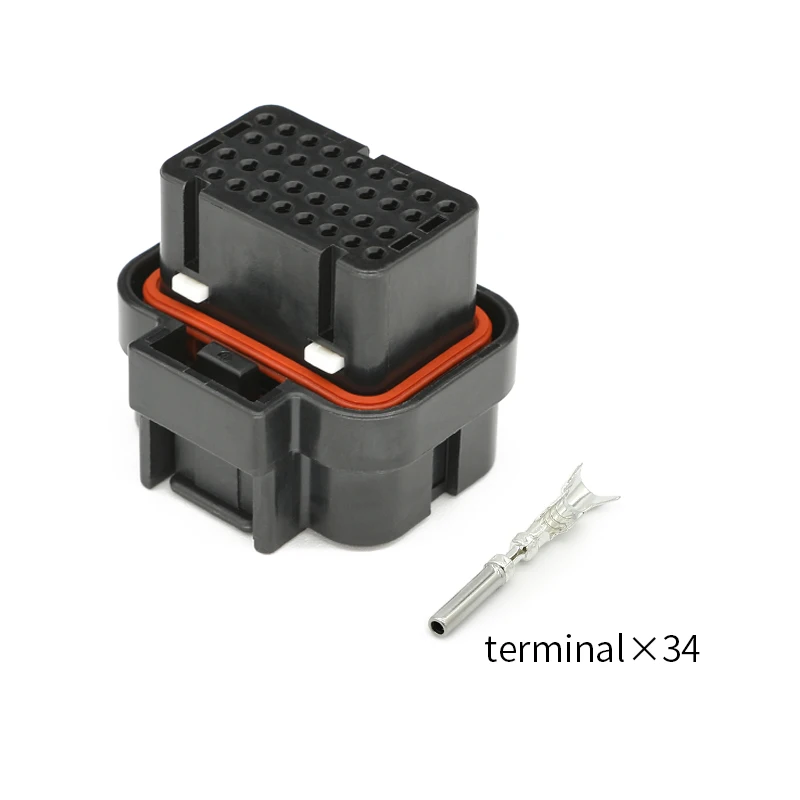 4-1437290-0 AMP series automotive waterproof connector PCB board end 34pin 3 card slot plug