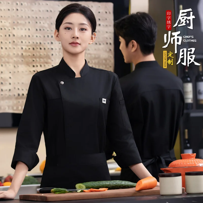 

Униформа шеф-повара для осени и зимы, подходит для предприятий общественного питания, столовых, гостиниц, ресторанов, кухонной одежды, униформы для пекарей и кондитеров.