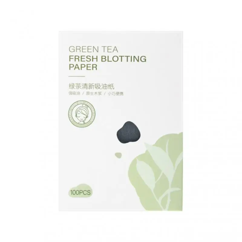 Green Tea Facial Oil Blotting Sheets Portable Facial Clean Paper Oil Control Film Facial Beauty Makeup Tools 100sheets/pack