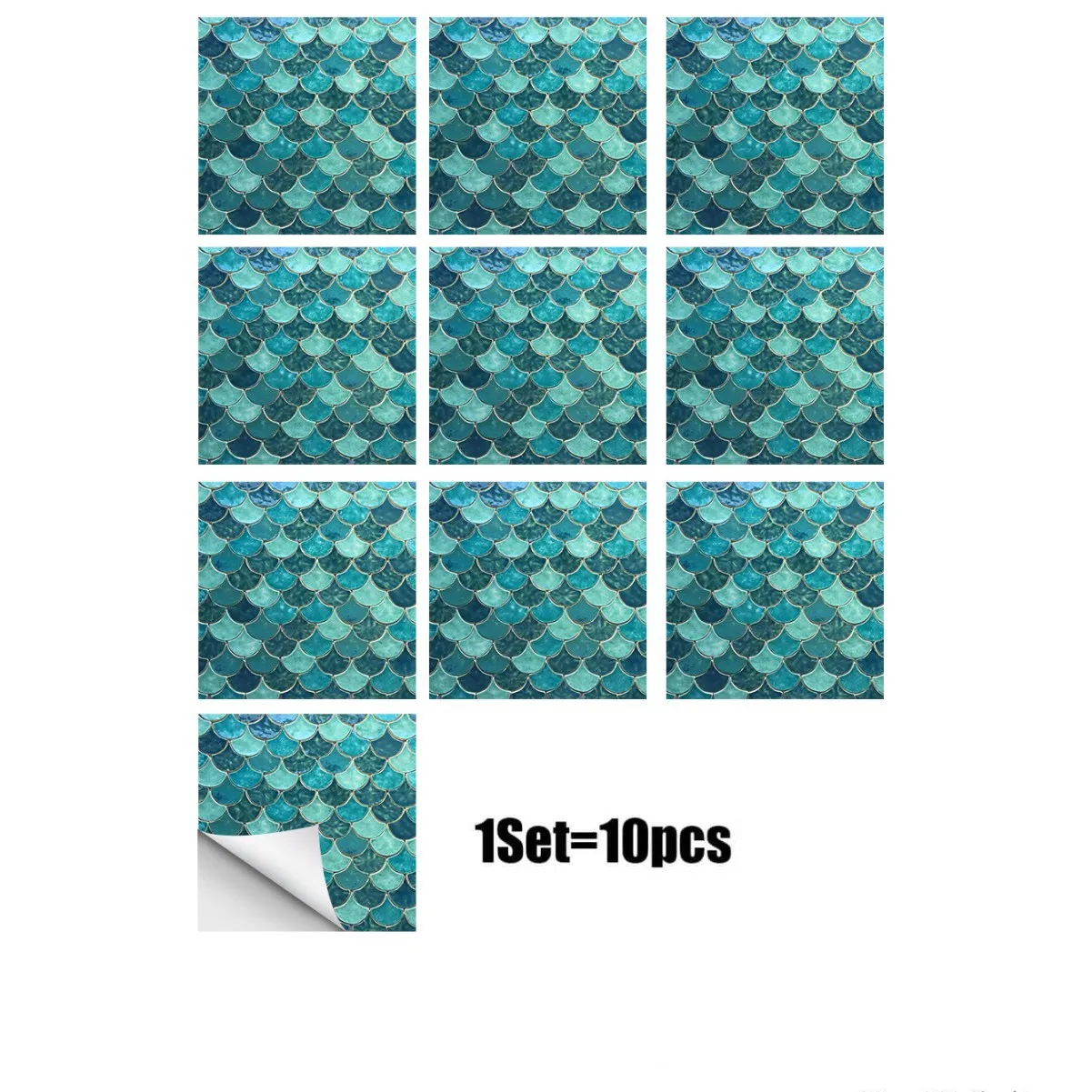 10 Pcs Self-Adhesive PVC Faux Tile Wallpaper Waterproof for Bathroom Kitchen Backsplash Easy DIY Peel and Stick Home Upgrader