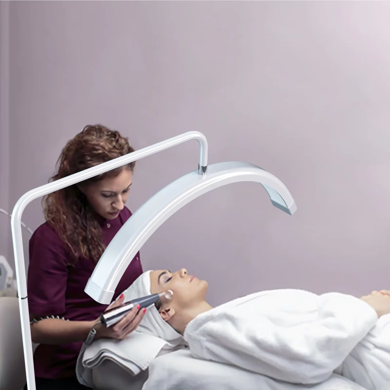 Fosoto Y8II Halbmond-LED-Wimpernlicht, 28-Zoll-Ringlicht für Make-up, Schönheitssalon, Augenbrauen-Tattoo, Wimpernverlängerung, Fotografie-Lampe