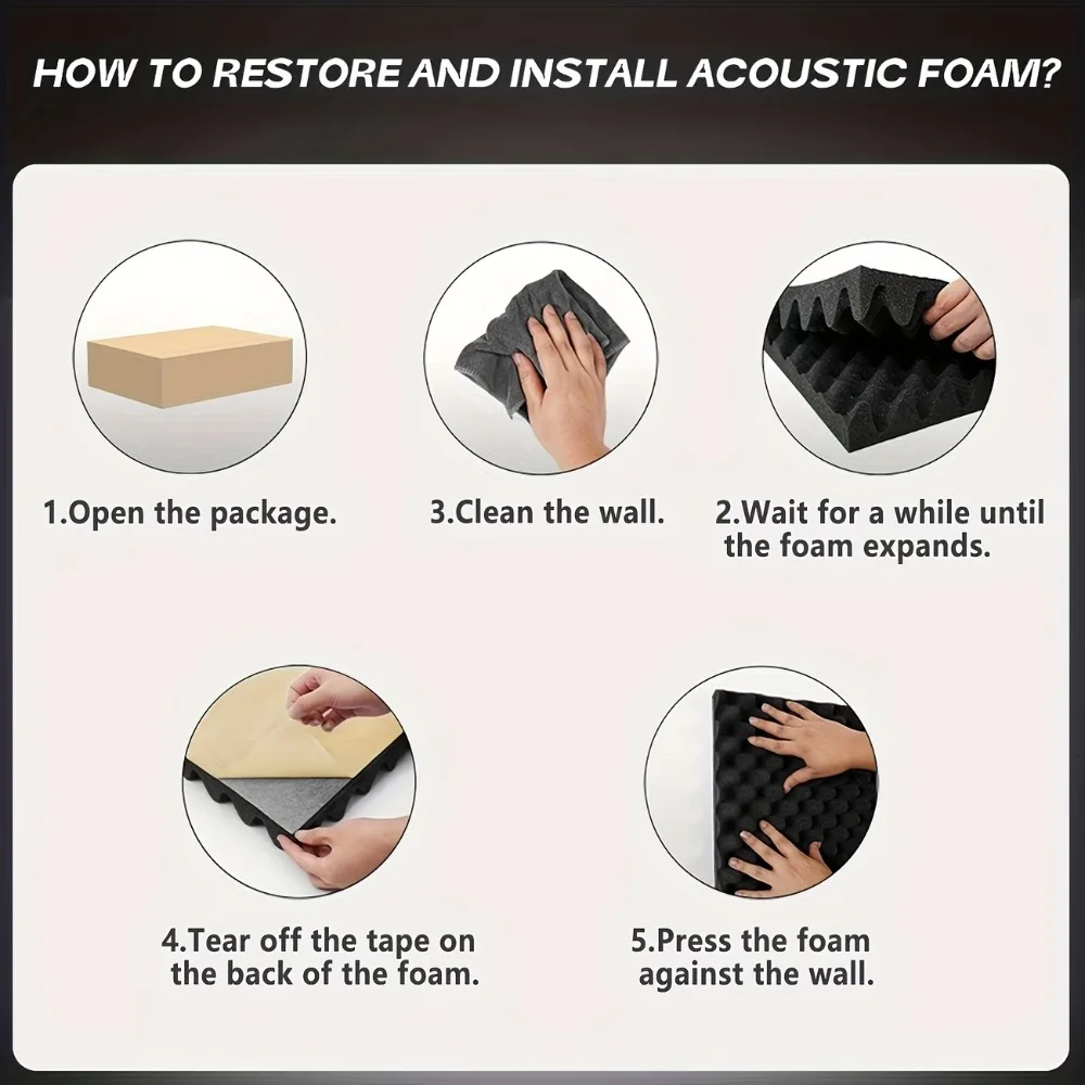 1 Roll 2cm-50x100cm Self-Adhesive Black Soundproof Foam Board Noise Heat Insulation Sound Proof Wall Panels Car Sound Deadening - view 6