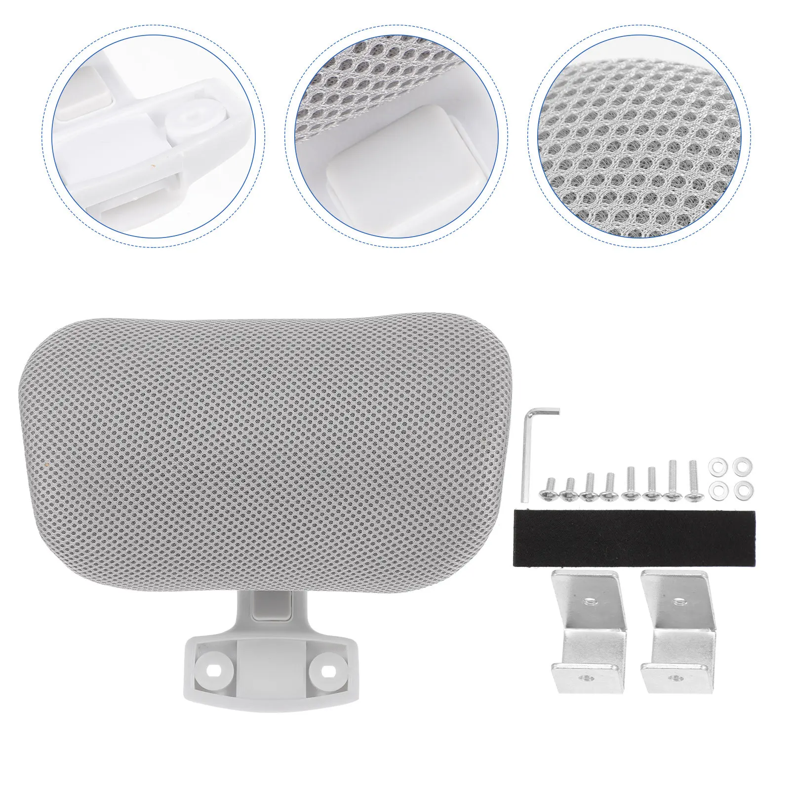 Ergonomic Office Chair Head Pillow with Swivel Headrest and Mechanical Adjustment for Desk Work
