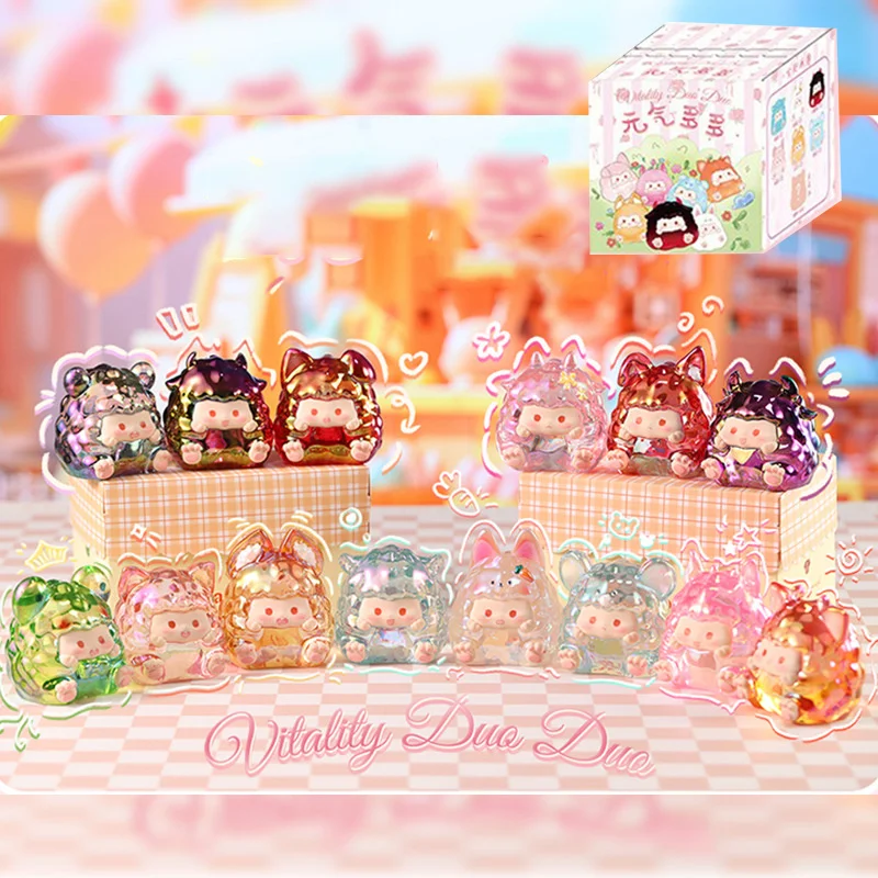 

VITALITY DUO DUO Electroplated Figure Blind Box Mystery Box, Cute Desktop Decor