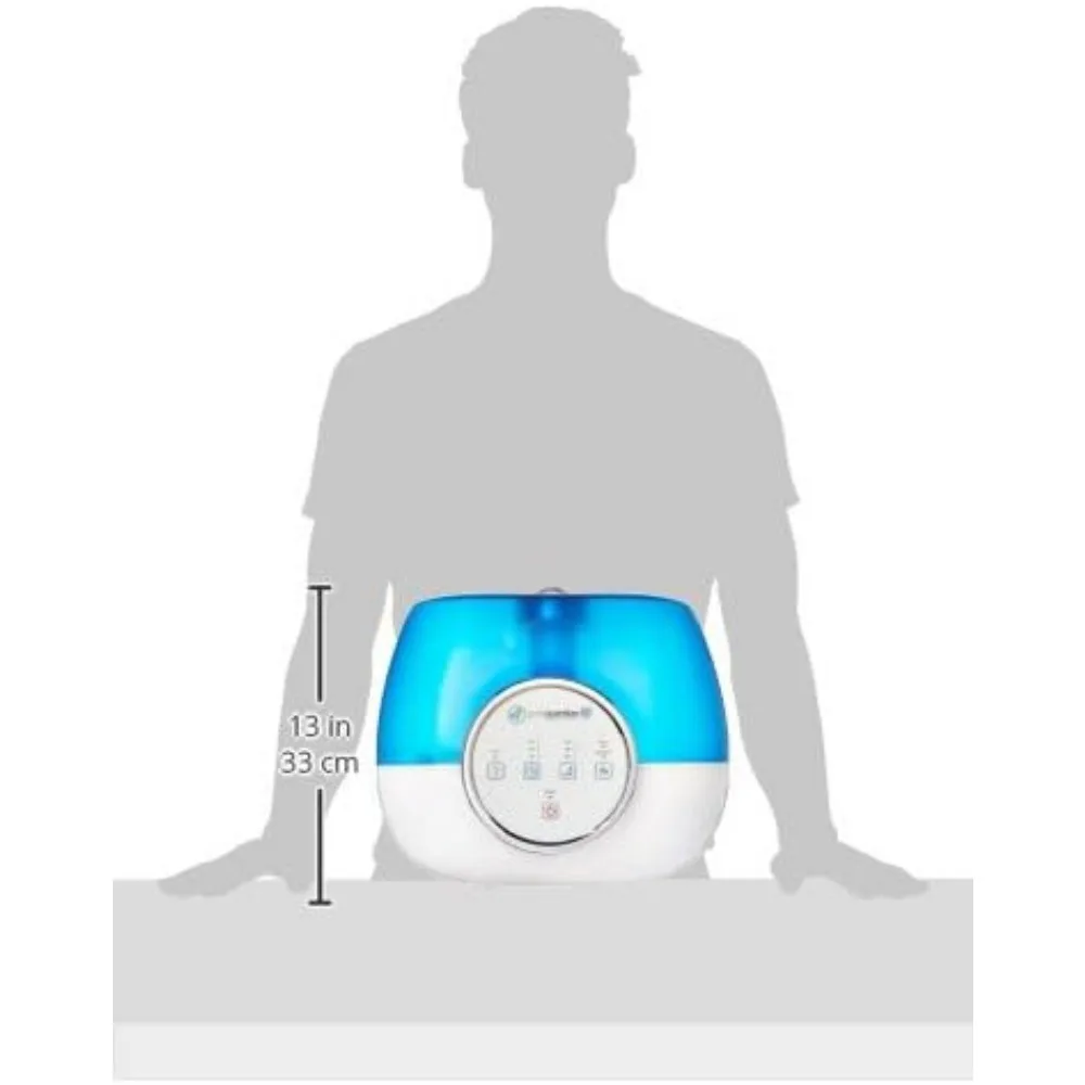 Ultrasonic Warm and Cool Mist Humidifier for Bedrooms, Quiet, Filter-Free, 120 Hr, 2 Gal Treated Tank Surface Resists Mold