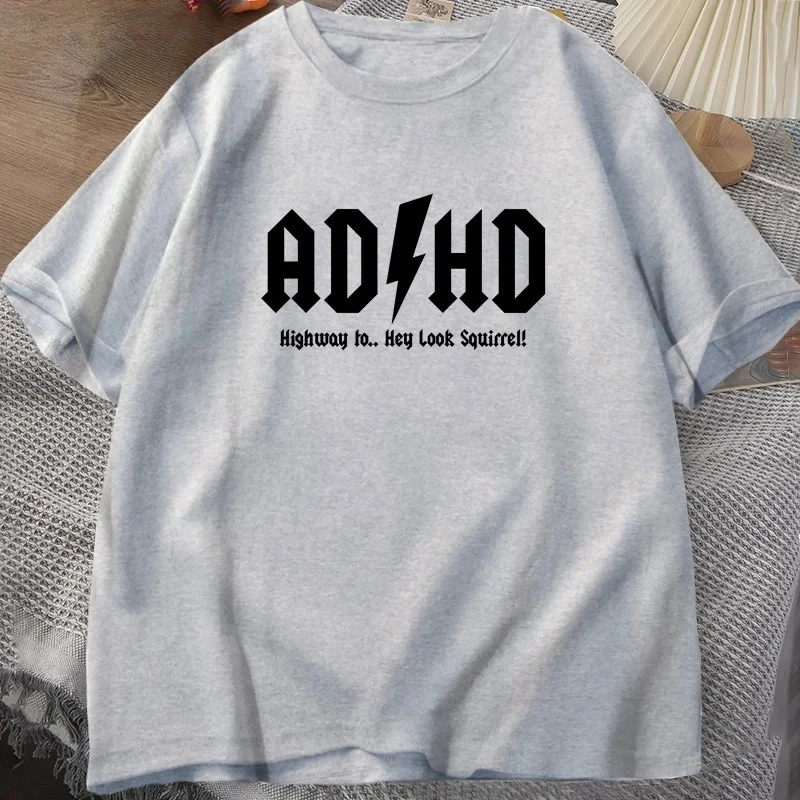 ADHD الطريق السريع يا نظرة السنجاب تي شيرت الرجال النساء الروك روك آند رول تي شيرت الشارع الشهير بلايز ملابس للرجال للجنسين بلايز #4