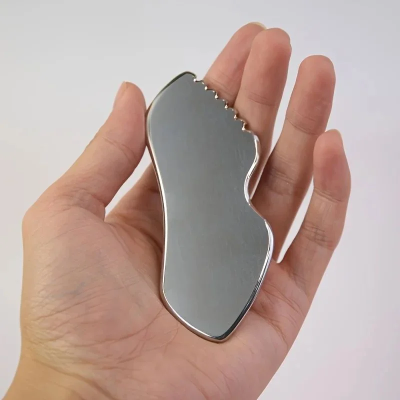 Stainless Steel Thick Gua Sha Board Heavy-Duty Facial & Body Massage Tool with Rounded Edges Non-Slip Grip Christmas Gift