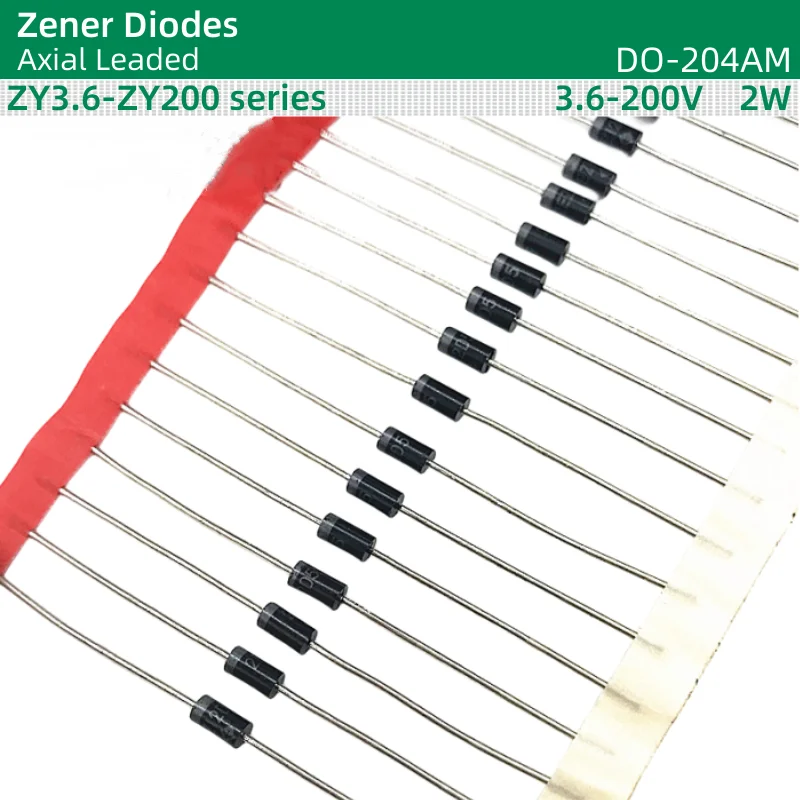 50pcs/lot 2W Zener Diodes DO-204AM ZY16 16V/18V/20V/22V/24V/27V/30V/33V/36V/39V/43V/47V/51V/56V/62V/68V/75V/82V/91V ZY91