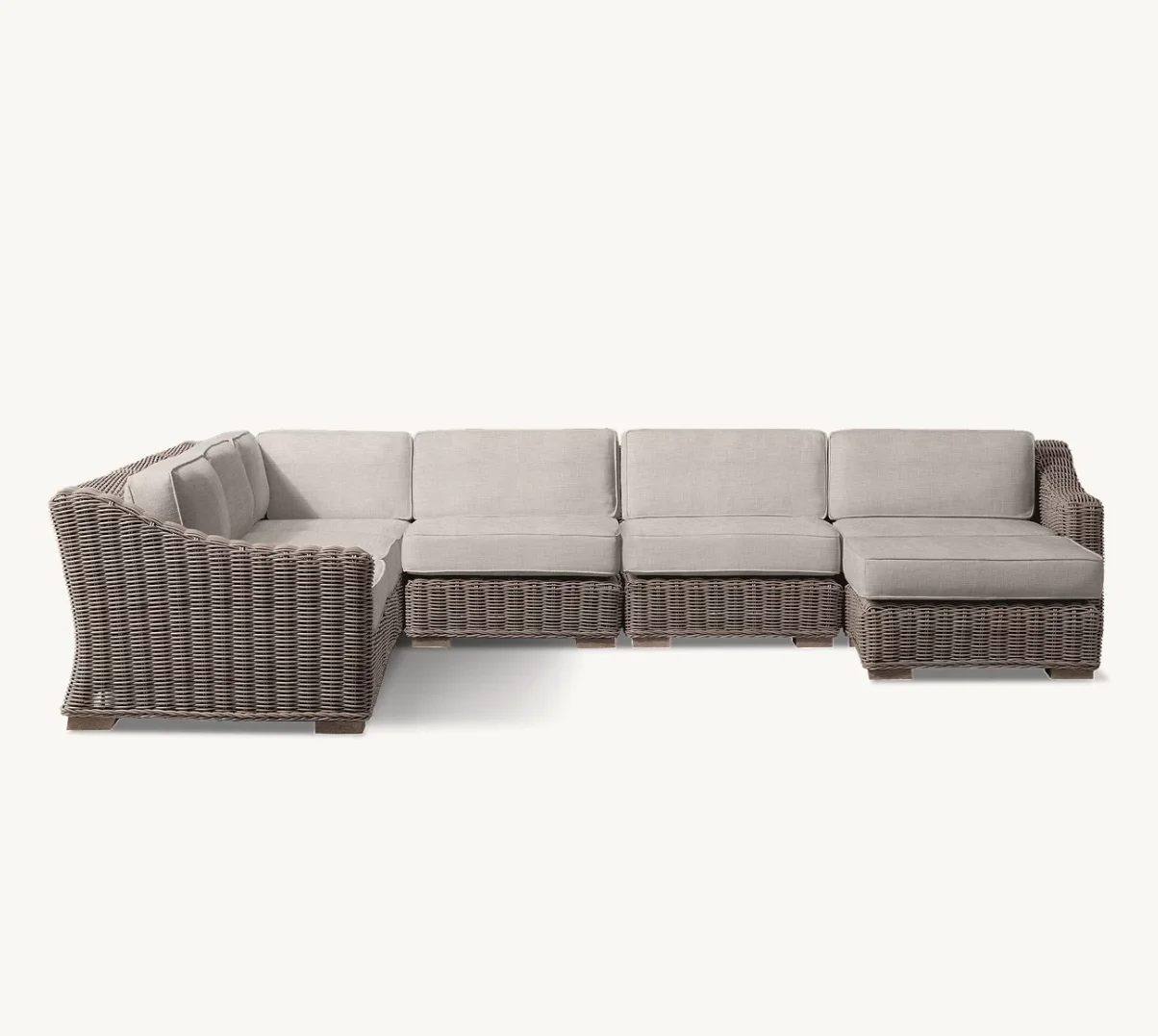 Factory Hot Sale Outdoor Garden Rattan U-shaped Sofa Hotel Balcony Chaise Longue Villa Courtyard Rattan Outdoor Furniture