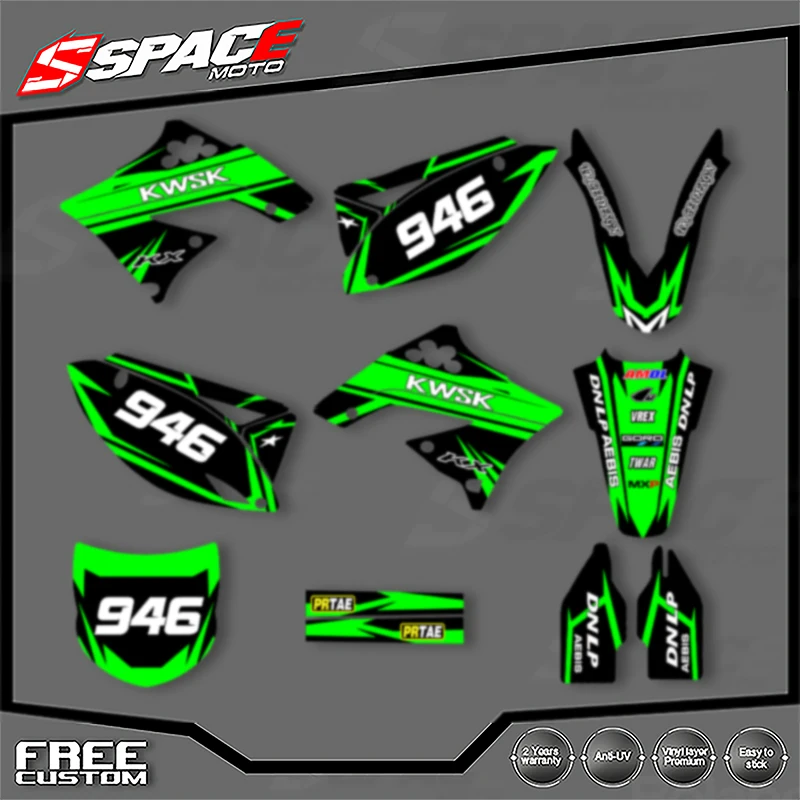 

SPACE Motorcycle Graphics Decals Stickers for KAWASAKI 2009 2010 2011 2012 KXF250 Decals Stickers Kits 003