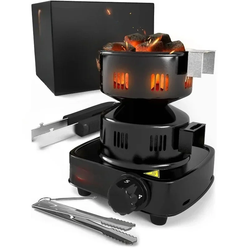 Black Premium Electric Furnace Multifunctional Lacquered Shisha Coal Furnace Fire Tower Shisha Box