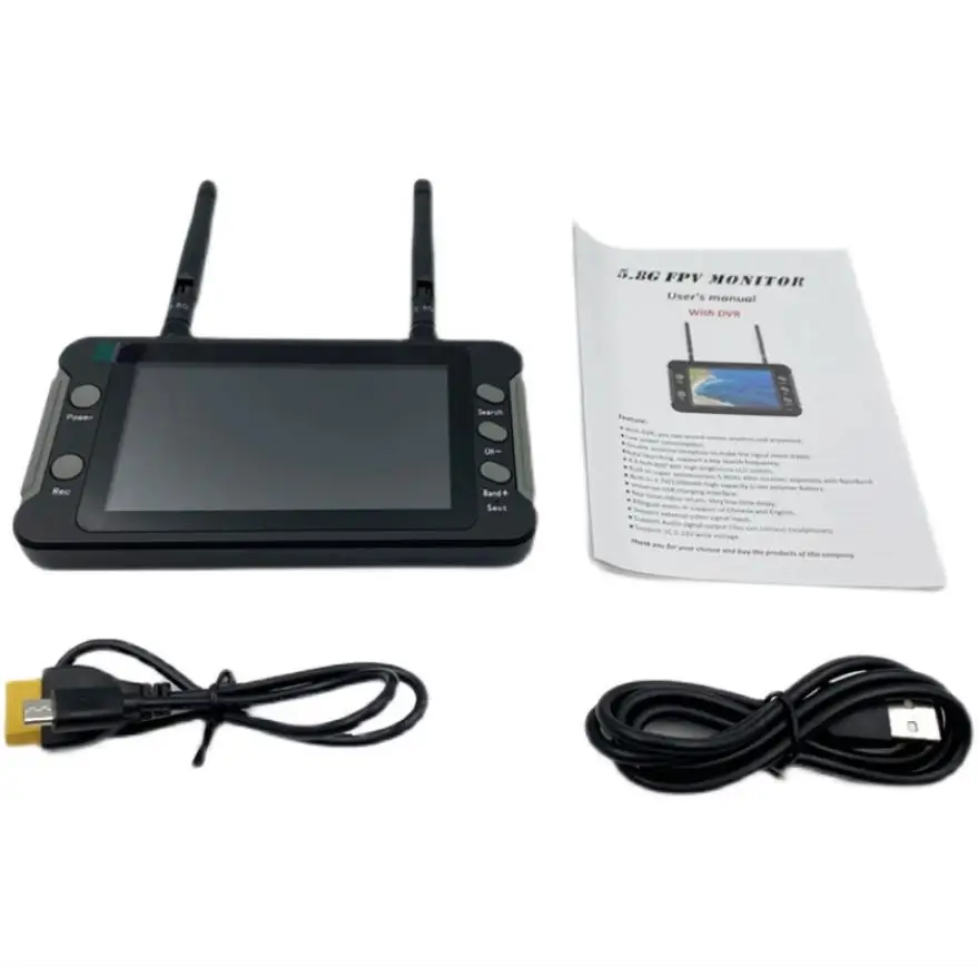 

5.8GHz 40CH 5 Inch FPV Drone Monitor with 5.8G Diversity Receiver (5 inch FPV Monitor) Supporting Replay For Quadcopter RC Car