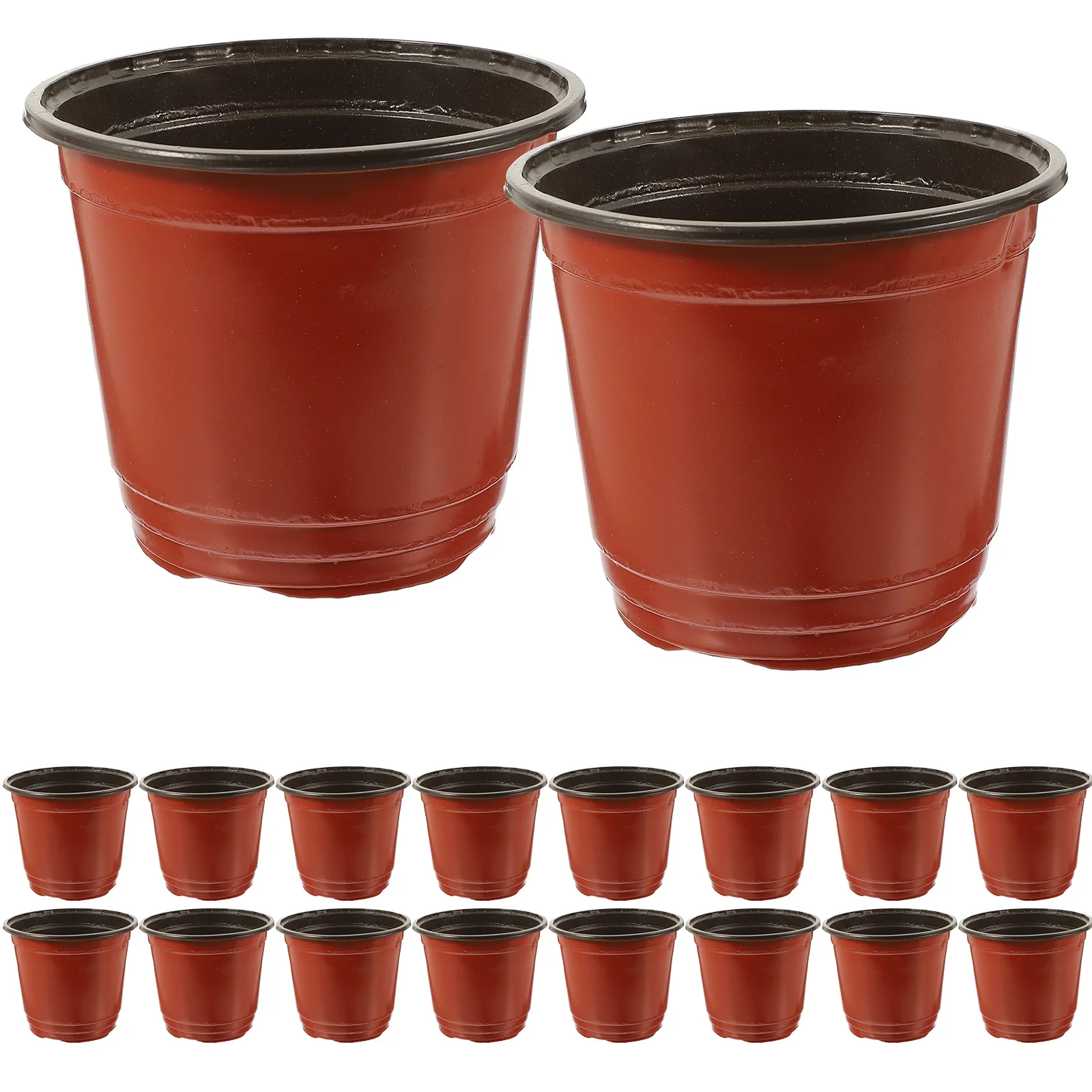 50PCS Plastic Flowerpot Creative Breathable Flower Pot Succulents Flower Pot Basin Pot - Diameter 120mm (Brown)