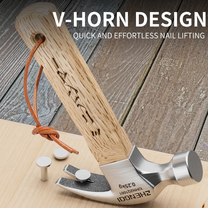 Mini martello da carpentiere Utensili domestici comunemente utilizzati nella lavorazione del legno Chiodi districati Manico in legno Piccolo martello Acciaio ad alto tenore di carbonio