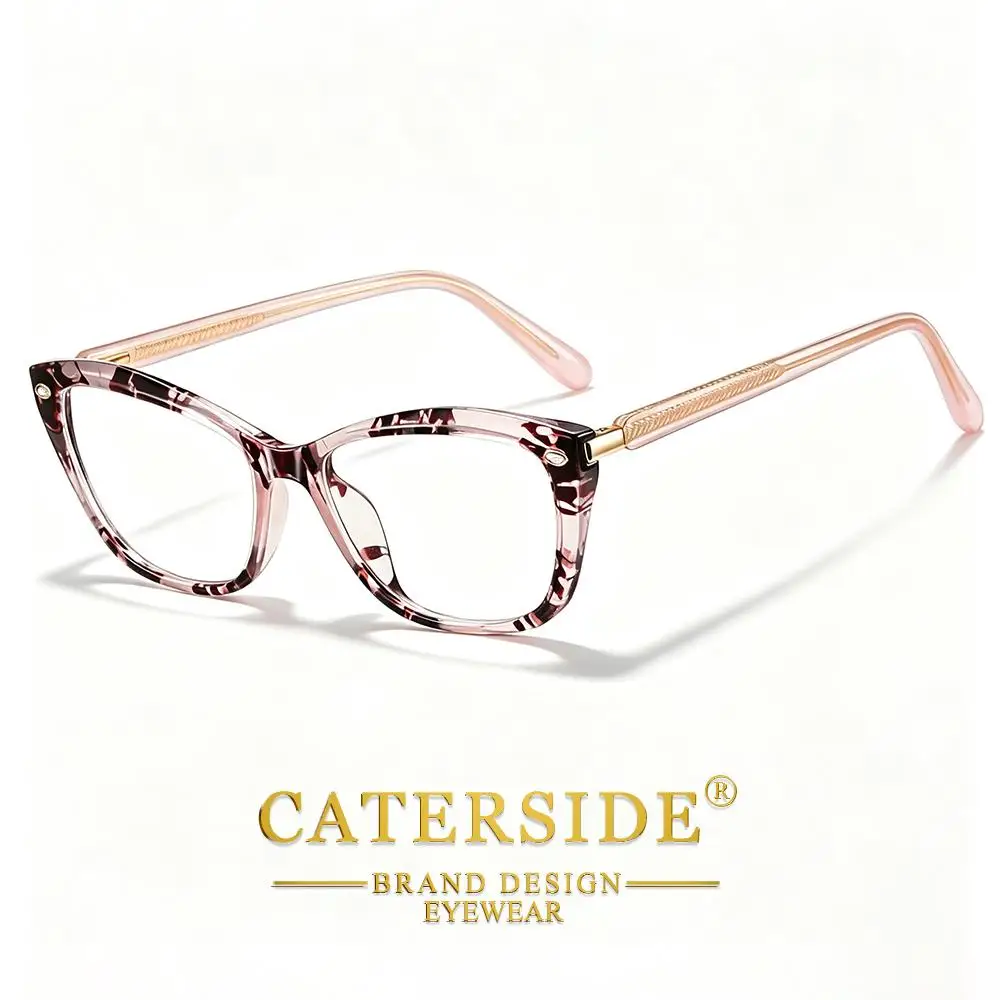 CATERSIDE Neue Modische Damen-Cat-Eye-Brille mit Blaulichtfilter, Hochwertige TR-90-Fassung, Herren-Outdoor-Business-Dekorationsbrille – Detail 8