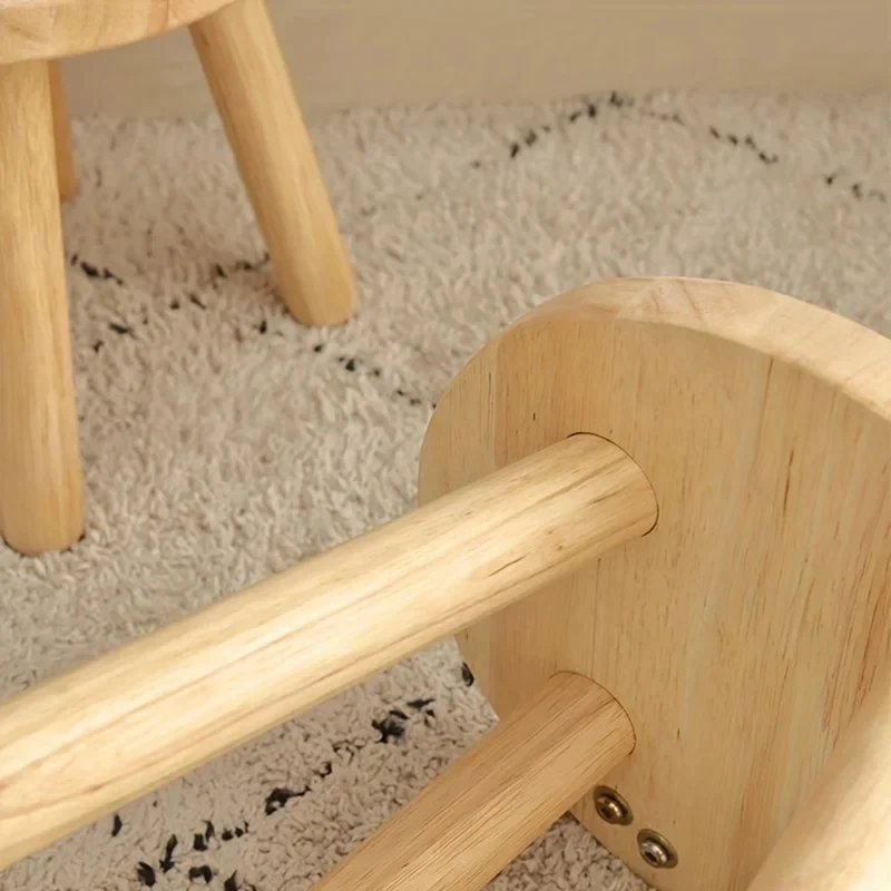 Small Board Stool, Cute  Ears Solid Wood Small Stool, Decorative Stool Children Chair