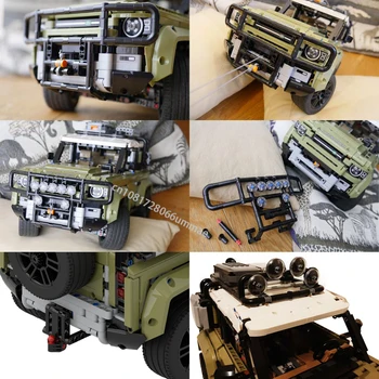 新しい調整可能な牽引ヒッチライトブルバー牽引バー折りたたみジャックビルディングブロックディフェンダー 42110 アップグレードトレーラーレンガおもちゃギフト