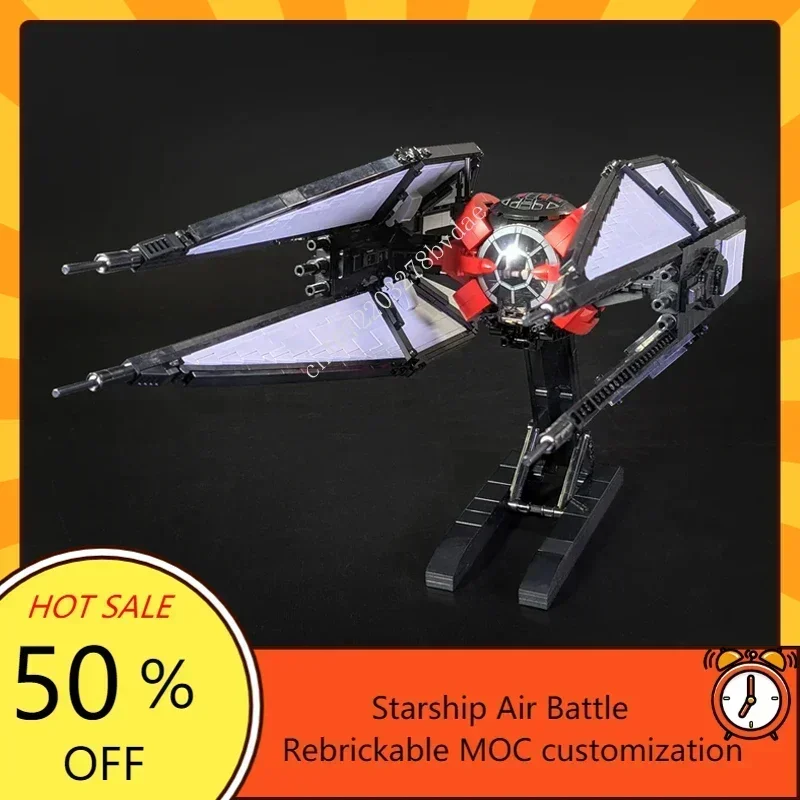 1326-teiliges MOC Weltraum-Kampfserie Erster Orden TIE Whisper Starfighter Modell Benutzerdefinierte Technologie-Puzzles Montage-Spielzeug Geschenke