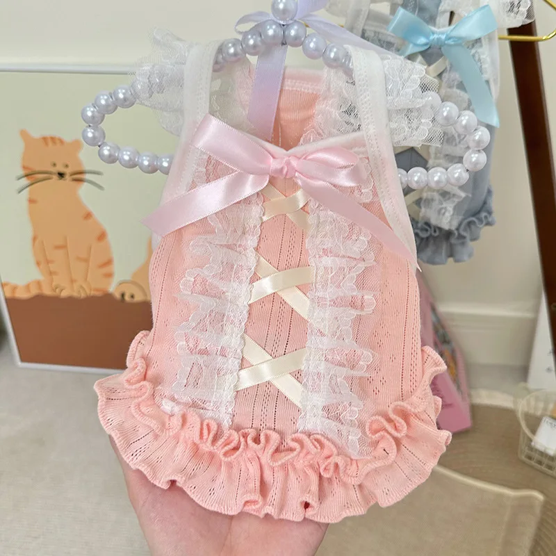 Puppy Lace Dresses Camisole Skirt Pet Dog Teddy Bear Lace Camisole Vest Cat Cat Clothes Thin in Spring Summer Cooling Vest