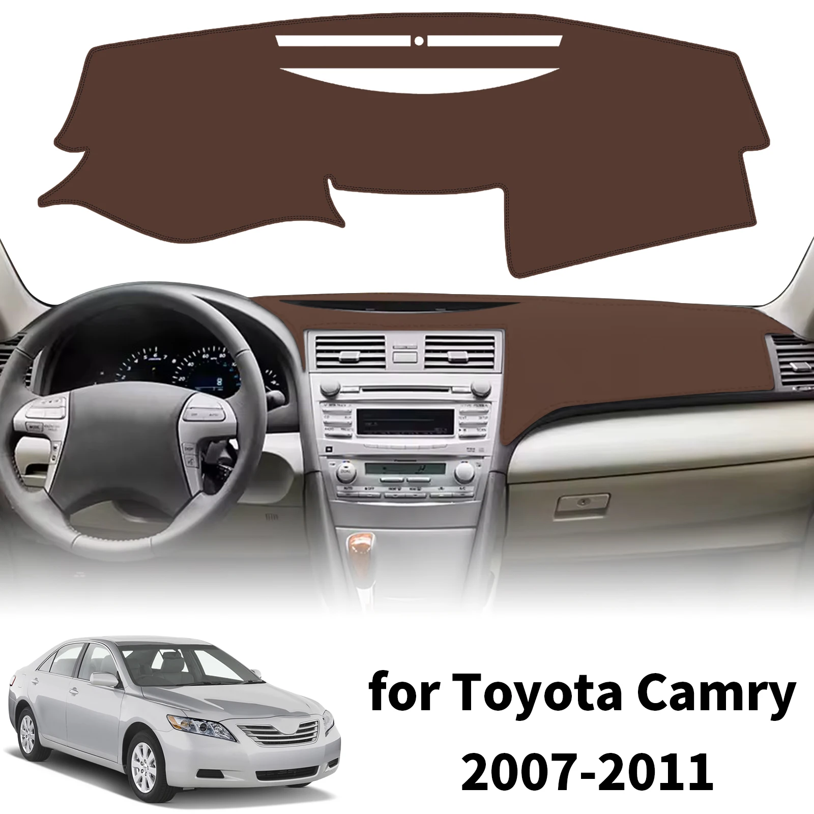 

for Toyota Camry 2007-2011 XV40 Custom Fit Car Dashboard Cover Sunshade Dash Mat Anti‑Slip Dashmat Protector Pad Accessories