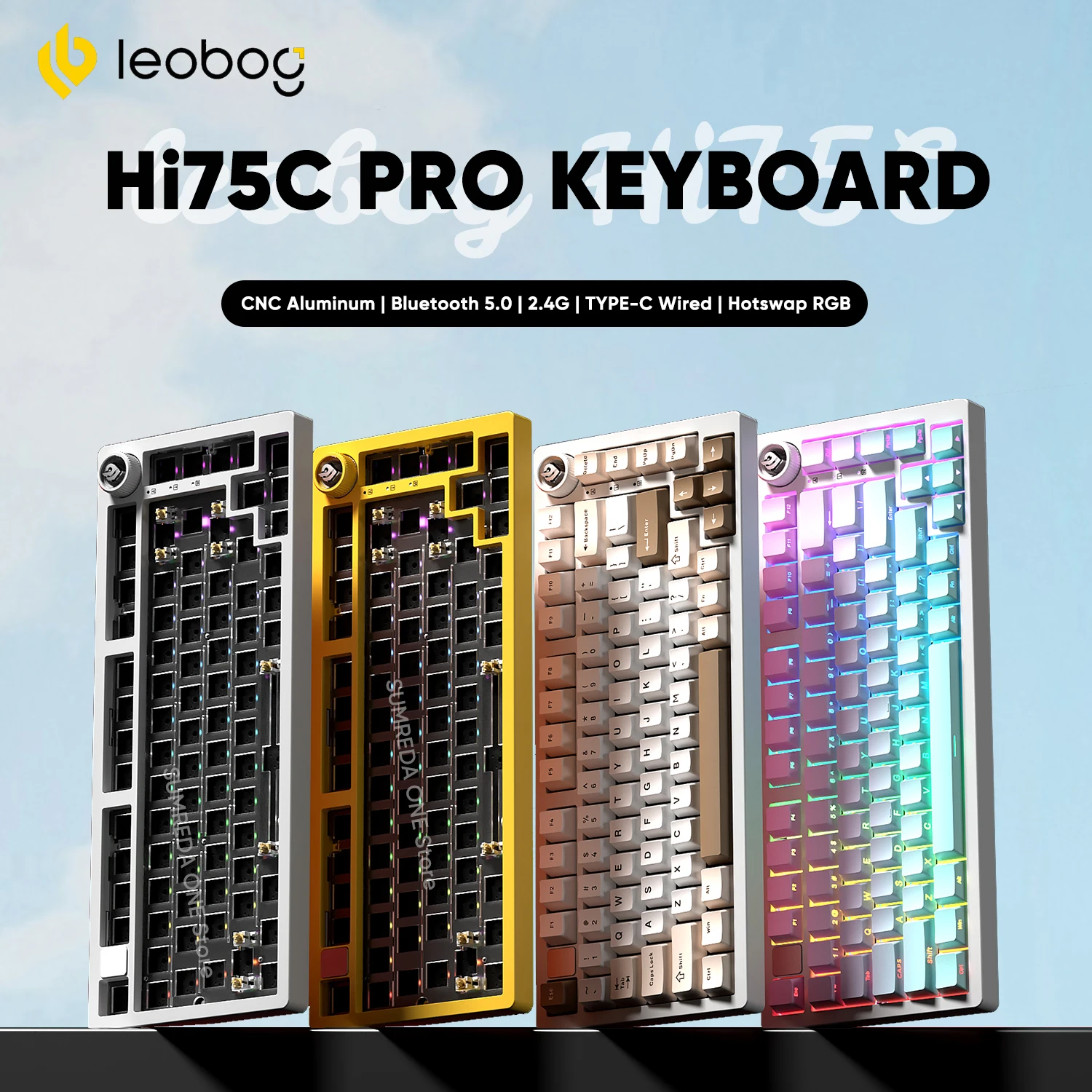 Leobog Hi75C Gaming Aluminum Wireless Mechanical Keyboard Kit Hi75 Hi75C Pro 81Keys Bluetooth 2.4G Wired  Hotswap Gamer Keyboard