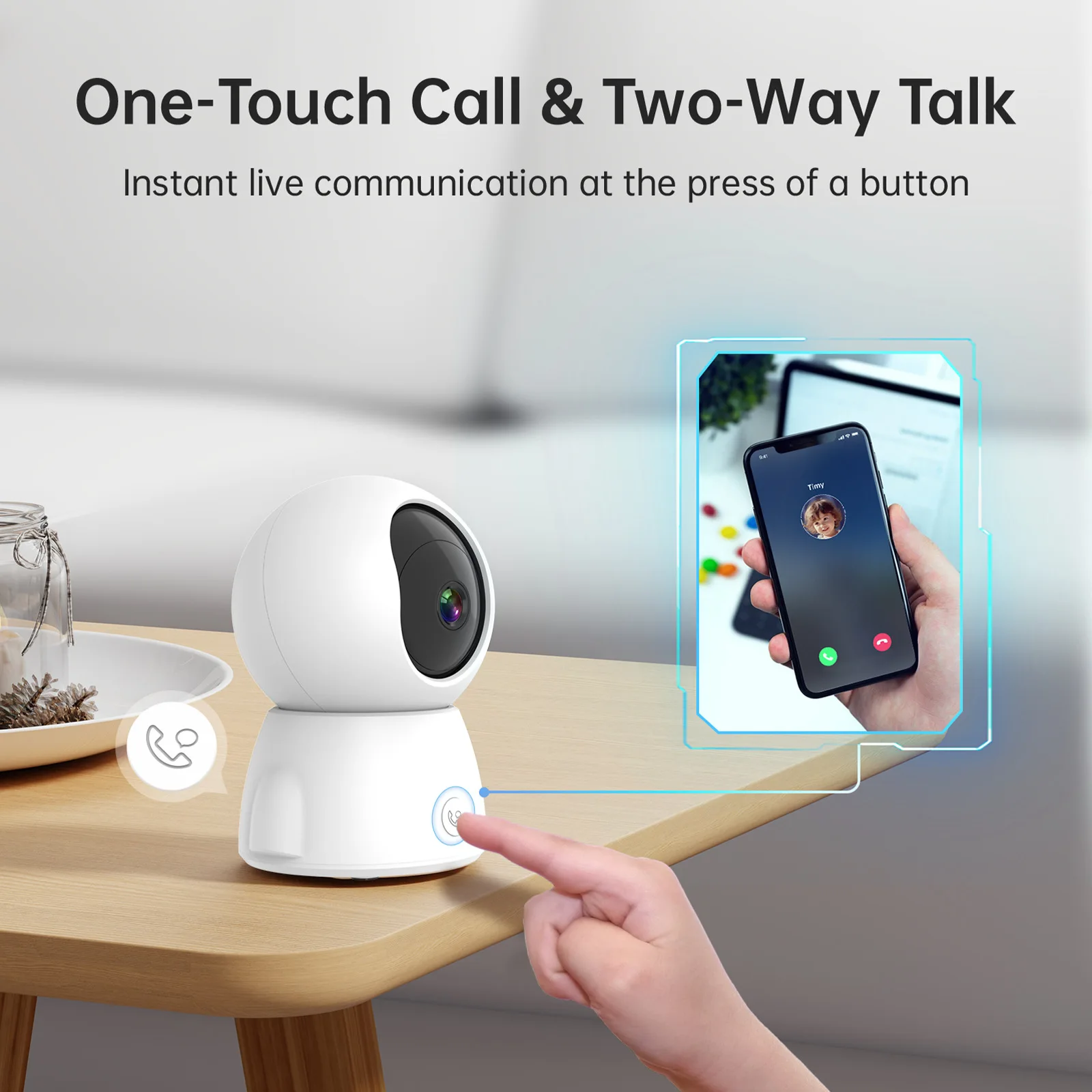 Cross-border  Home Camera with Voice-Activated Call Button AI Motion Detection 5G WiFi PTZ