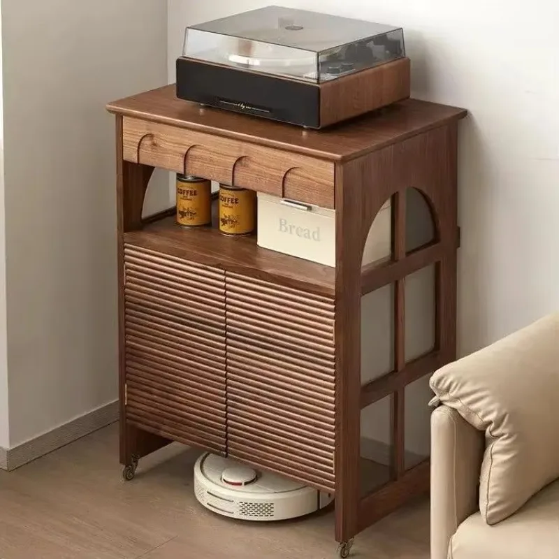 d1 home retro solid wood sweeping robot storage cabinet storage shelter hidden cabinet