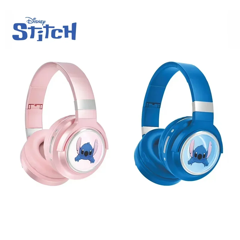 Disney stitch bluetooth sem fio sobre a orelha fones de ouvido dobrável computador jogos fones estéreo redução ruído AN-700