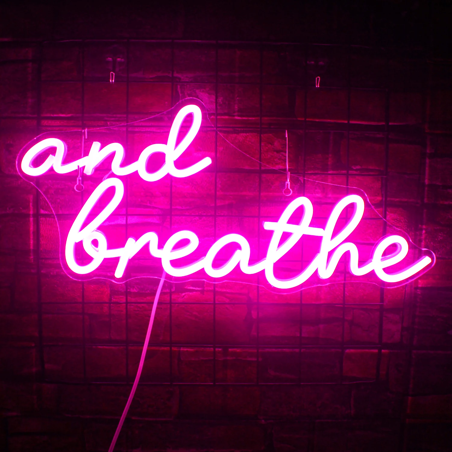 And breathe Pink Neon Sign customized Led Light Bedroom Arcade shop gamer Room Party Art aestheticv y2k Wall Decoration Gift