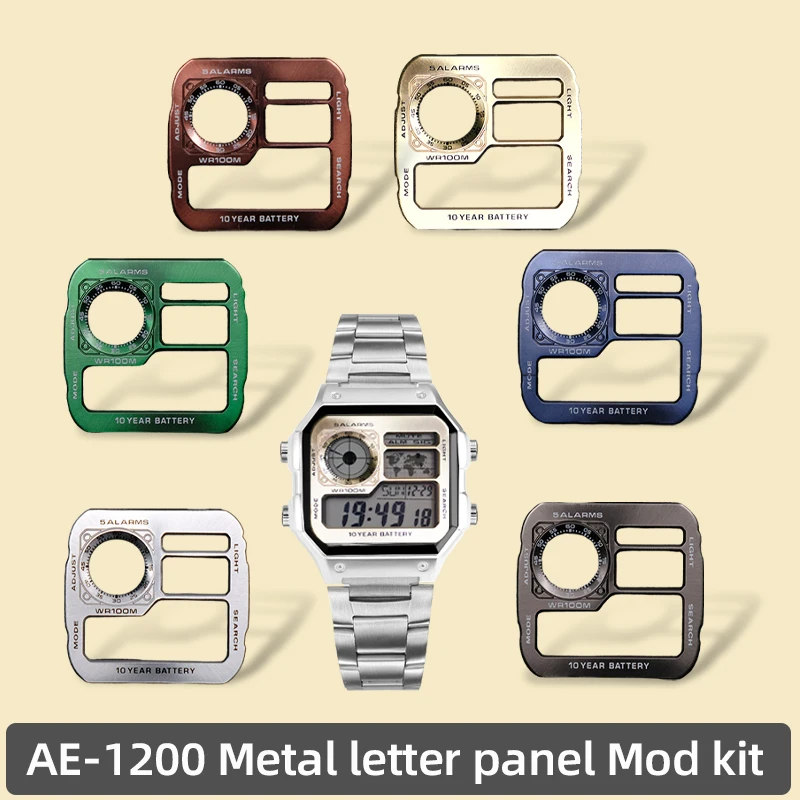 AE1200 Watch Dial metal letter panel 3299 Movement Dial Mod Kit for Casio AE-1200WHHigh Quality Copper Watch Faces Modified part